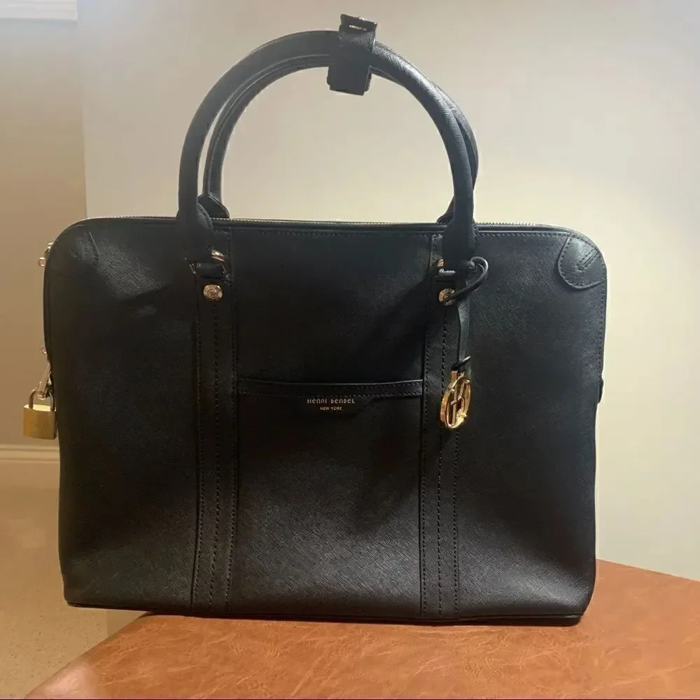 Henri Bendel West 57th Leather Laptop Briefcase